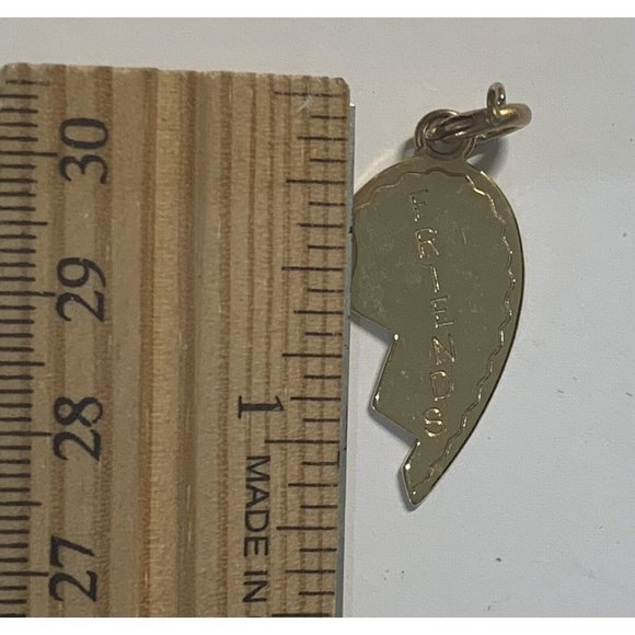 Gold Tone Flat Polished Girl Silhouette Dangle “Friend” Charm Pendant - Picture 2 of 4